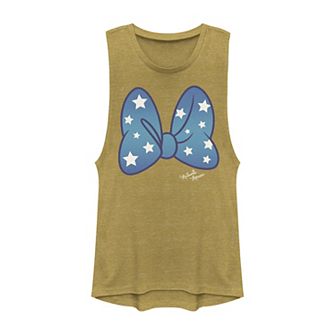 Juniors' Disney's Mickey & Friends Minnie Americana Star Bow Muscle Tank Top
