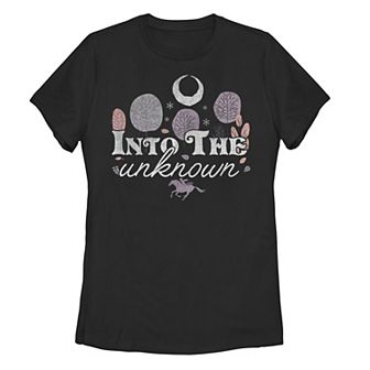 Juniors' Disney's Frozen 2 Into The Unknown Text Tee