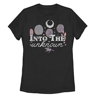 Juniors' Disney's Frozen 2 Into The Unknown Text Tee