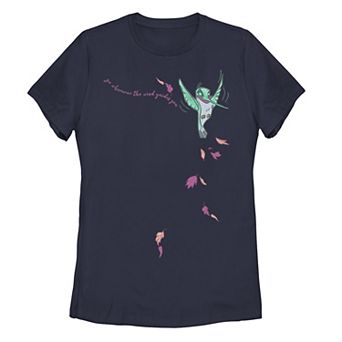 Juniors' Disney's Pocahontas Flit Go Wherever The Wind Guides You Tee