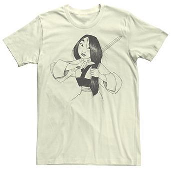 Juniors' Disney's Mulan The Decision Line Art Portrait Tee