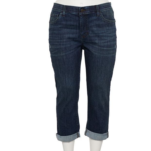 Plus Size Sonoma Goods For Life® Premium Rolled Cuff Capri Jeans