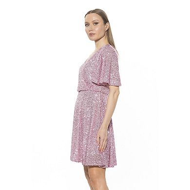 Women's ALEXIA ADMOR Oakless Flutter Sleeve Fit & Flare Dress