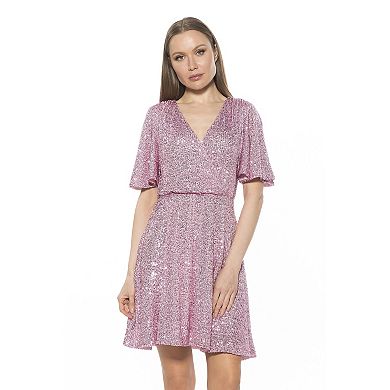 Women's ALEXIA ADMOR Oakless Flutter Sleeve Fit & Flare Dress
