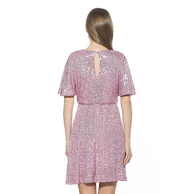 Women's ALEXIA ADMOR Oakless Flutter Sleeve Fit & Flare Dress
