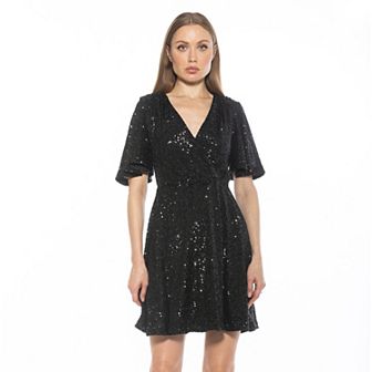 Women's ALEXIA ADMOR Oakless Flutter Sleeve Fit & Flare Dress