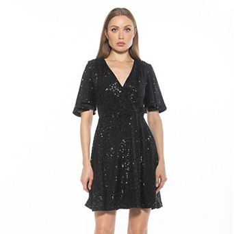 Women's ALEXIA ADMOR Oakless Flutter Sleeve Fit & Flare Dress
