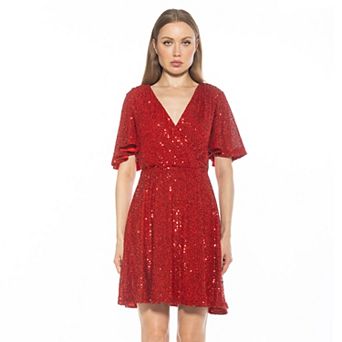 Women's ALEXIA ADMOR Oakless Flutter Sleeve Fit & Flare Dress