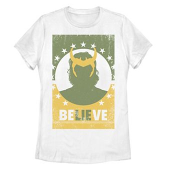 Juniors' Marvel Loki BeLIEve Poster Tee