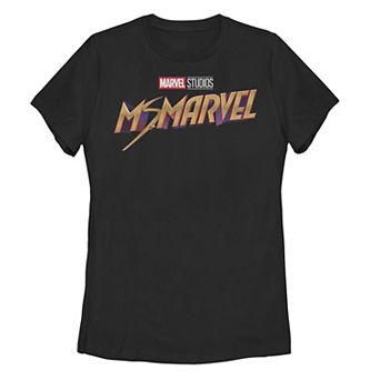 Juniors' Ms. Marvel Colorful Logo Tee