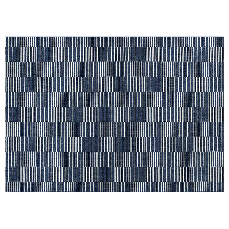 Couristan Afuera Regatta Indoor Outdoor Area Rug, Blue, 5X7.5 Ft