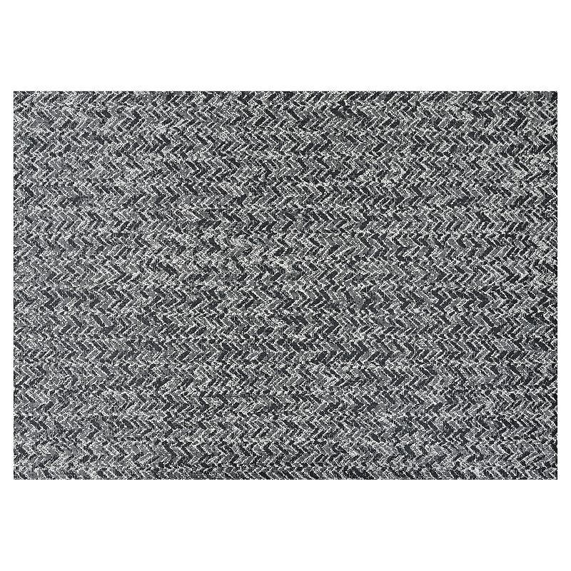 Couristan Afuera Herringbone Path Indoor Outdoor Area Rug, Black, 8X11 Ft