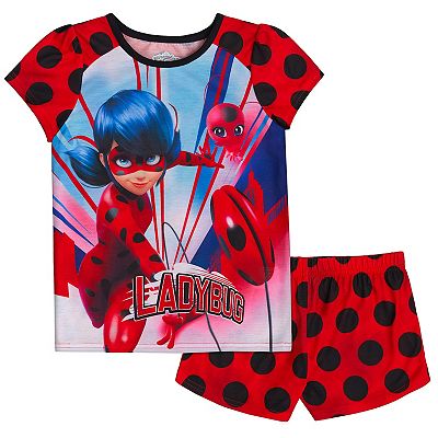 Girls 4 10 Miraculous Ladybug Top Bottoms Pajama Set