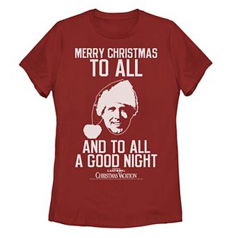 Juniors' Christmas Vacation Clark Griswold Quote Stamp Tee