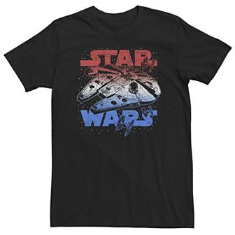 Big & Tall Star Wars Millennium Falcon July 4th Red White & Blue Tee
