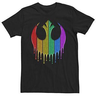 Big & Tall Star Wars Pride Rebel Rainbow Glitter Logo Tee