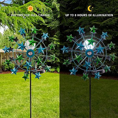 Crosslight Solar Star Wind Spinner Garden Stake