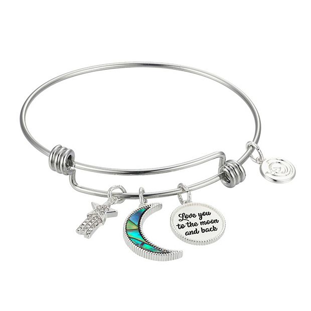 I Love You to The Moon and Back Bangle Bracelet