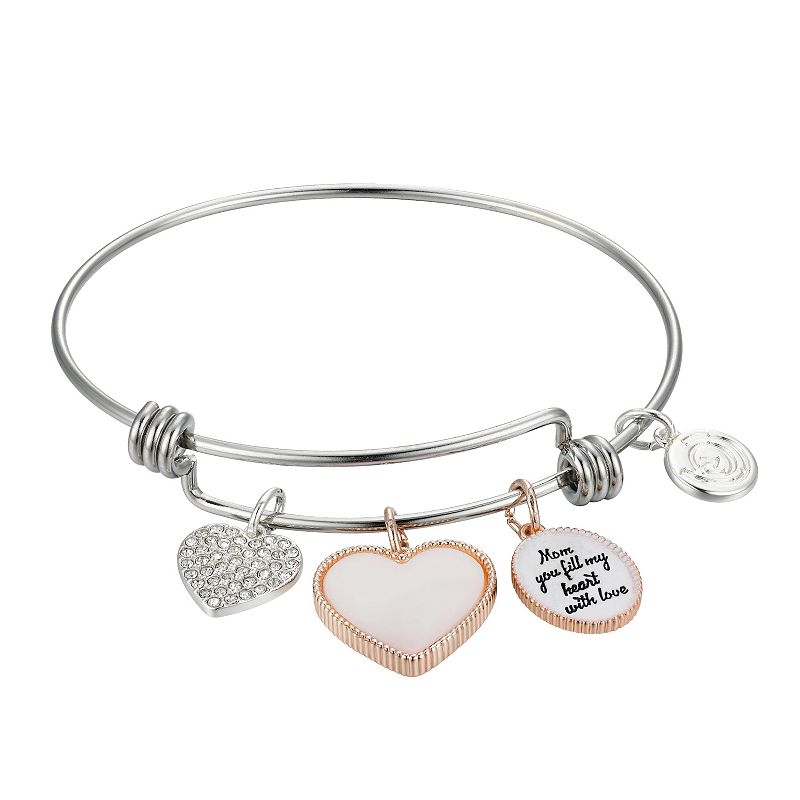 Love This Life Mom You Fill My Heart With Love Bangle Bracelet, Women