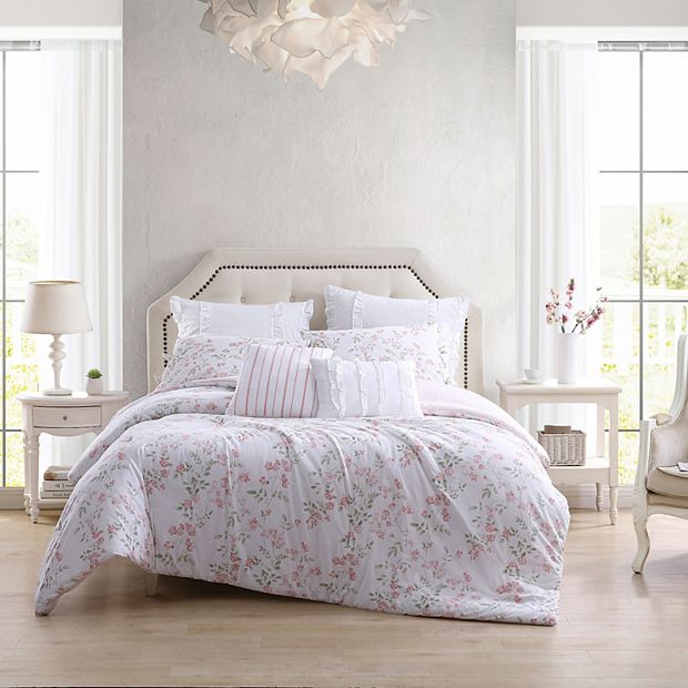 Laura Ashley Fawna Comforter Set with Shams and Decorative Pillows