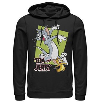 Mens Tom And Jerry Retro Style Green Box Portrait Hoodie