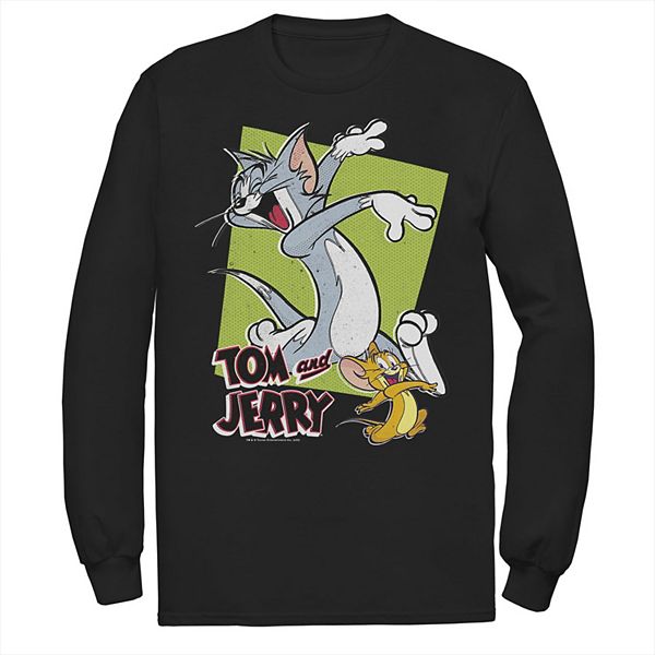 Mens Tom And Jerry Retro Style Green Box Portrait Tee