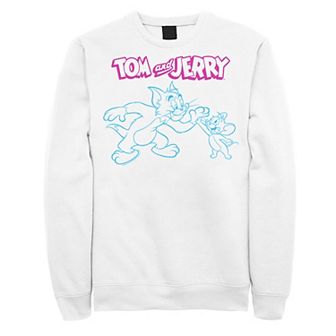 Mens Tom And Jerry High Five Line Art Sweatshirt