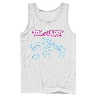 Mens Tom And Jerry High Five Line Art Tank Top