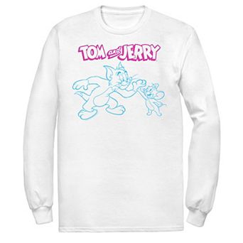 Mens Tom And Jerry High Five Line Art Tee