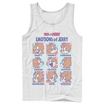 Mens Tom And Jerry Emotions Of Jerry Box Up Tank Top