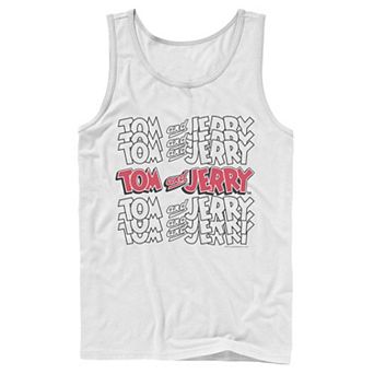 Mens Tom And Jerry Logo Stack Tank Top