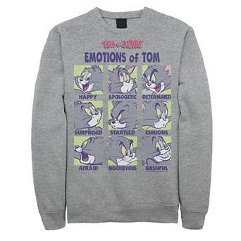 Mens Tom And Jerry The Many Emotions Of Tom Portrait Panels Sweatshirt
