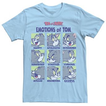 Mens Tom And Jerry The Many Emotions Of Tom Portrait Panels Tee