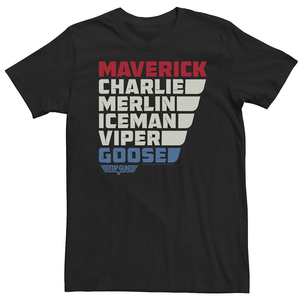 Big & Tall Top Gun Name Stack Tee
