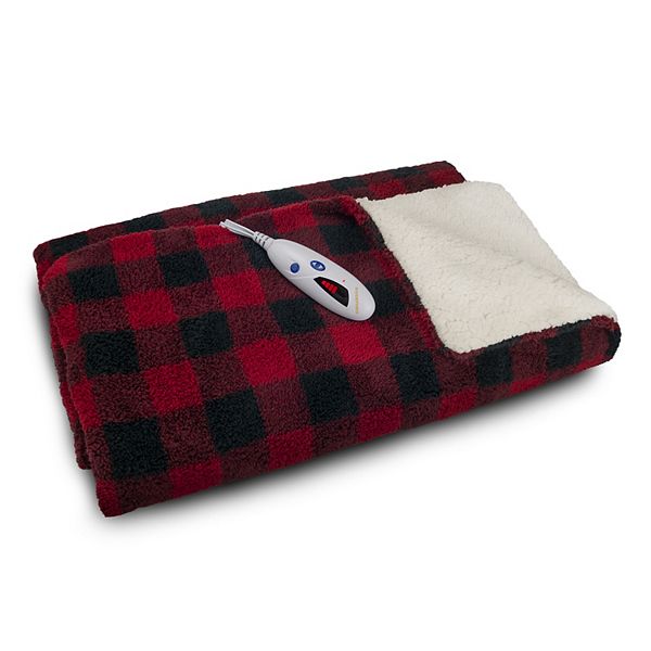 Biddeford Electric Heated Double Sided Sherpa Throw