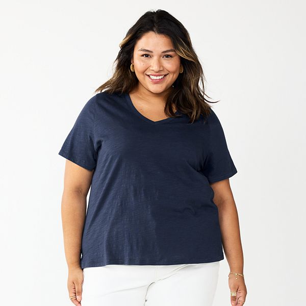 Plus Size Sonoma Goods For Life® Everyday V-Neck Tee