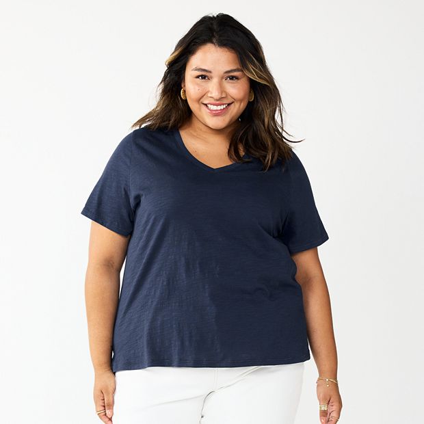 Plus Size Sonoma Goods For Life® Everyday V-Neck Tee