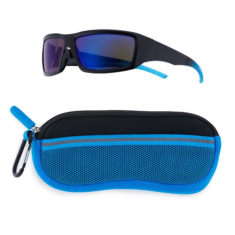 Boys Pan Oceanic Sports Wrap Around Blue Lens Sunglasses