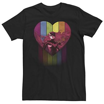 Big & Tall DC Comics Pride Batwoman Rainbow Heart Tee