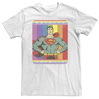 Big & Tall DC Comics Pride Superman Rainbow Flag Portrait Tee