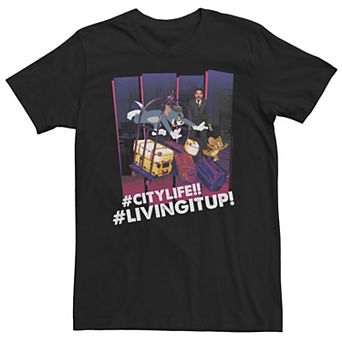 Big & Tall Tom & Jerry City Life Living It Up Tee