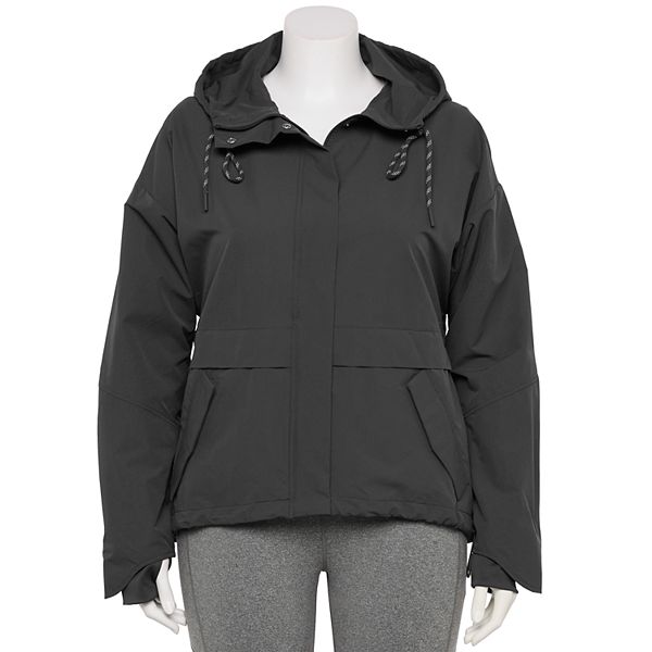 Plus Size FLX Hooded MixedMedia Performance Jacket