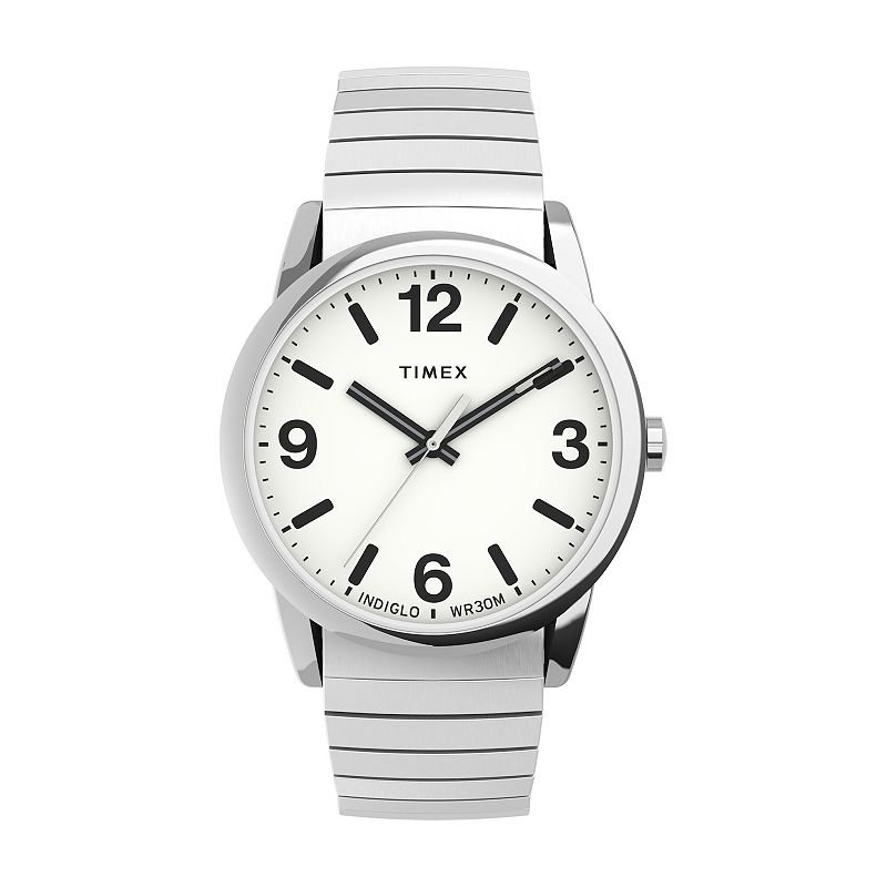 Timex® Easy Reader® Men's Bold Perfect Fit Expansion Band Watch - TW2U98800JT, Size: Medium, Silver