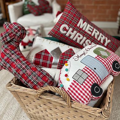 Levtex Home Faux Fur "Merry Christmas" Decorative Pillow