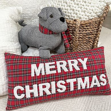 Levtex Home Faux Fur "Merry Christmas" Decorative Pillow