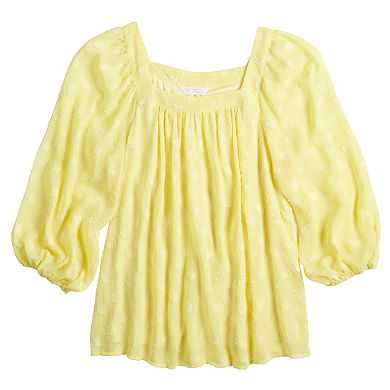 Petite LC Lauren Conrad Squareneck Peasant Top