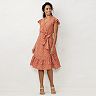 Petite LC Lauren Conrad Flutter Sleeve Faux-Wrap Dress