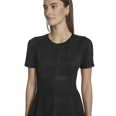 green emerald velvet dress Marc New York by Andrew Marc Women's Short Sleeve Lace Trim Sweater Dress,  Classic Red, X-Large at Amazon Women's Clothing store main image 0