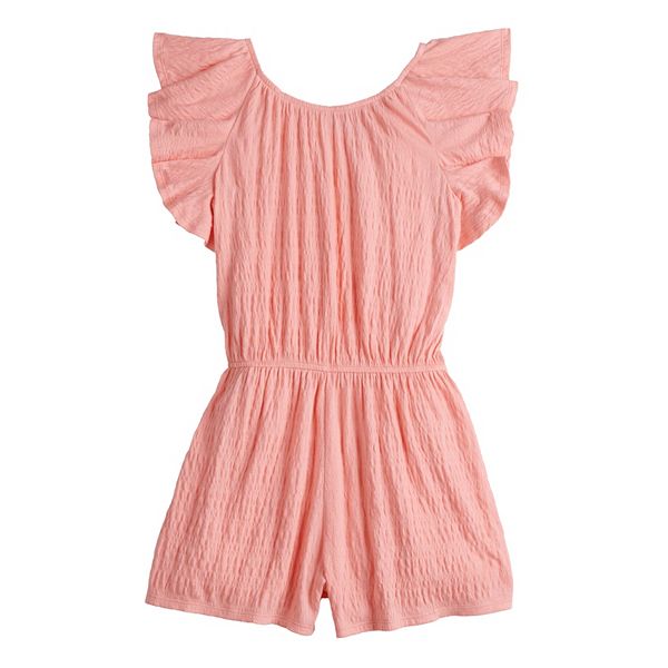 Girls 6-20 SO® Flutter Sleeve Knit Romper in Regular & Plus