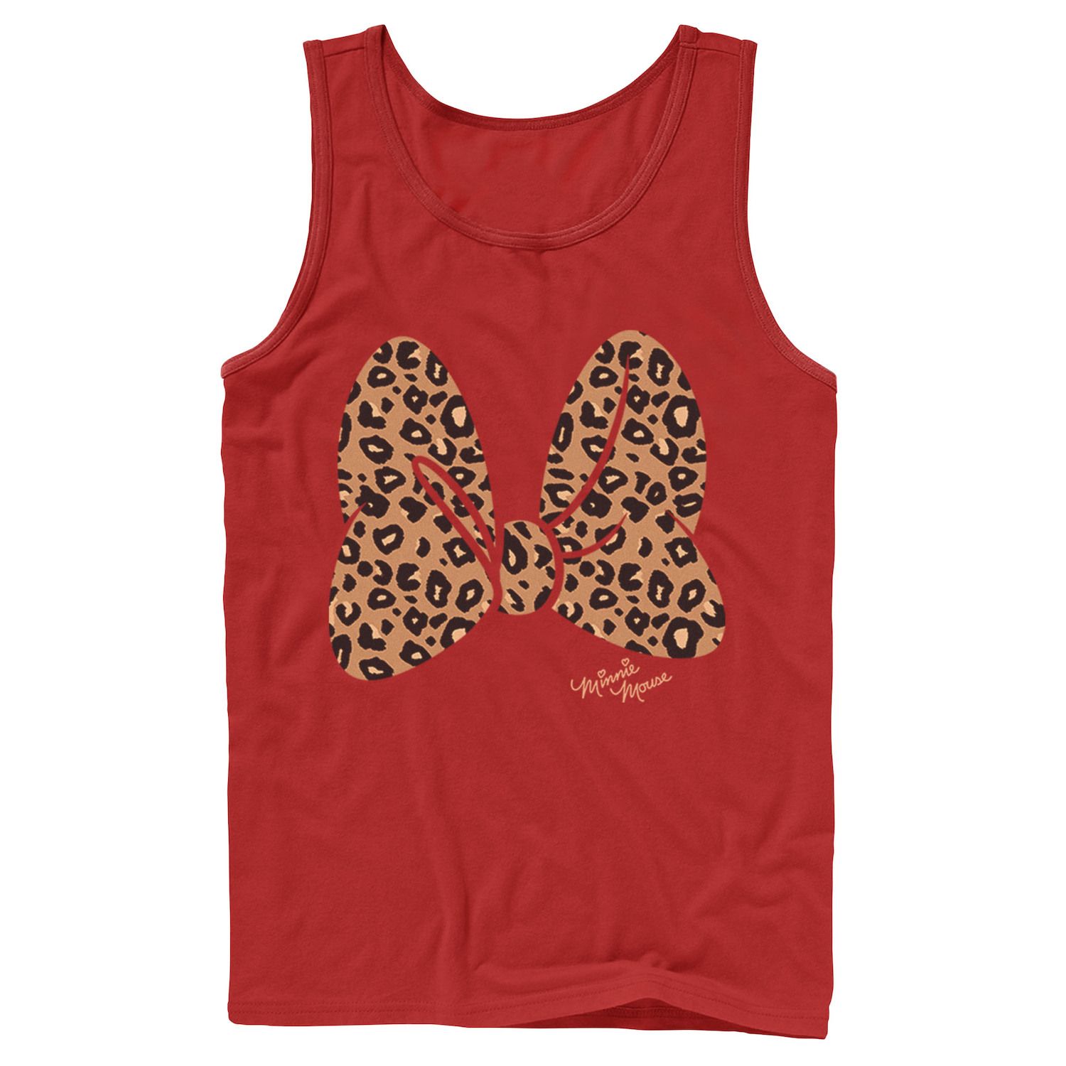 men s disney minnie mouse leopard print bow tank kohls